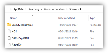 Weird-looking files in SteamLink folder&hellip;